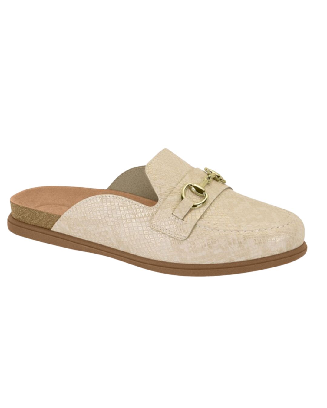 Mule Clog Beira Rio Creme Napa Snake 4317.102