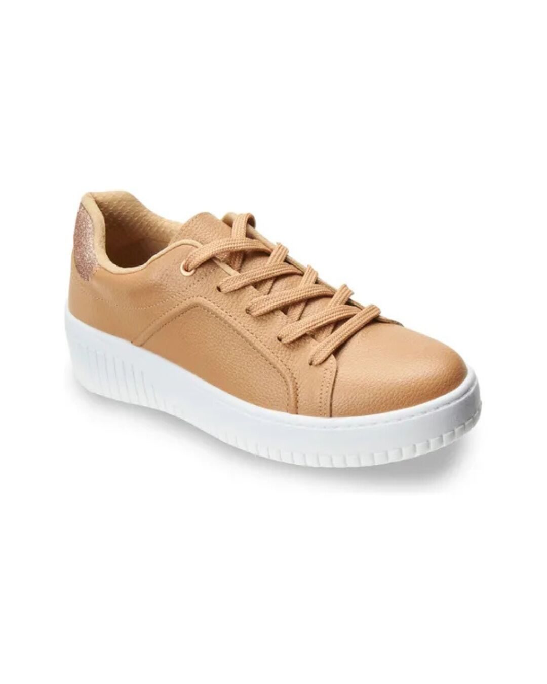 Tênis Beira Rio Flatform Nude Napa com Glitter 4316.104