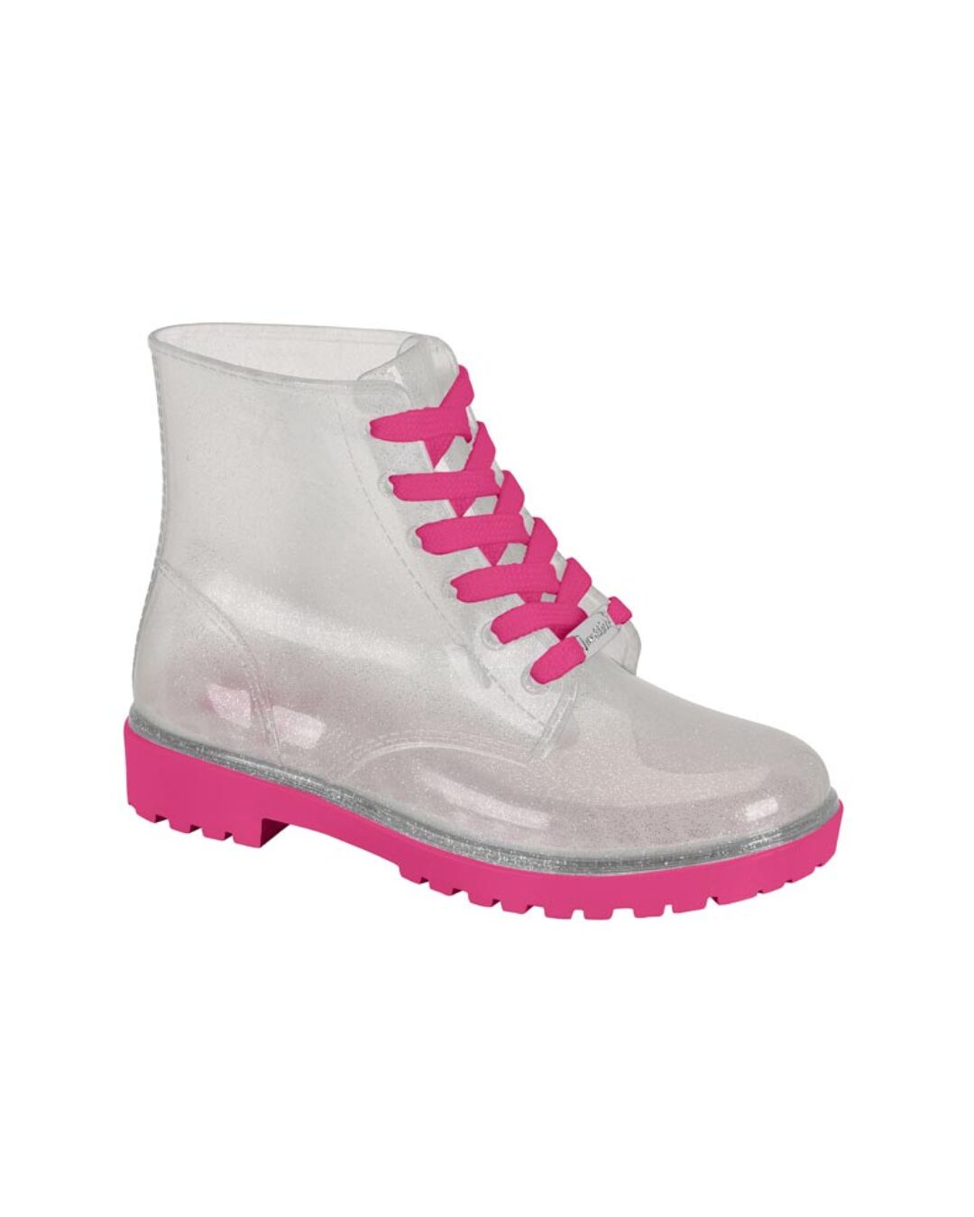 Bota Molekinha Coturno Transparente Glitter 2176.500