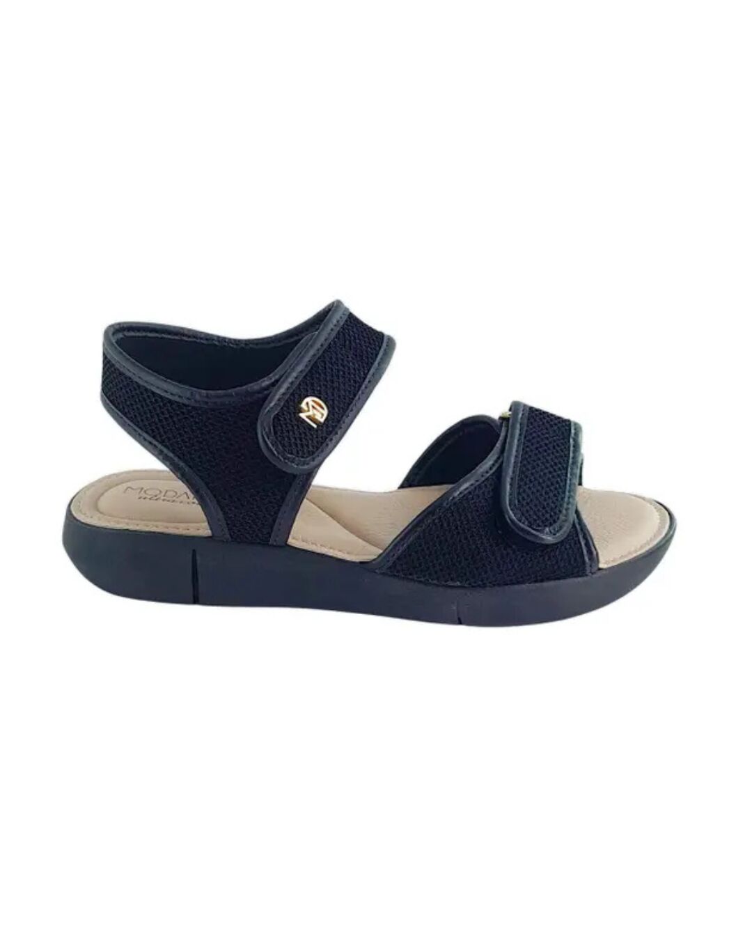 Sandália Modare 2 Velcros Preta 7199.108