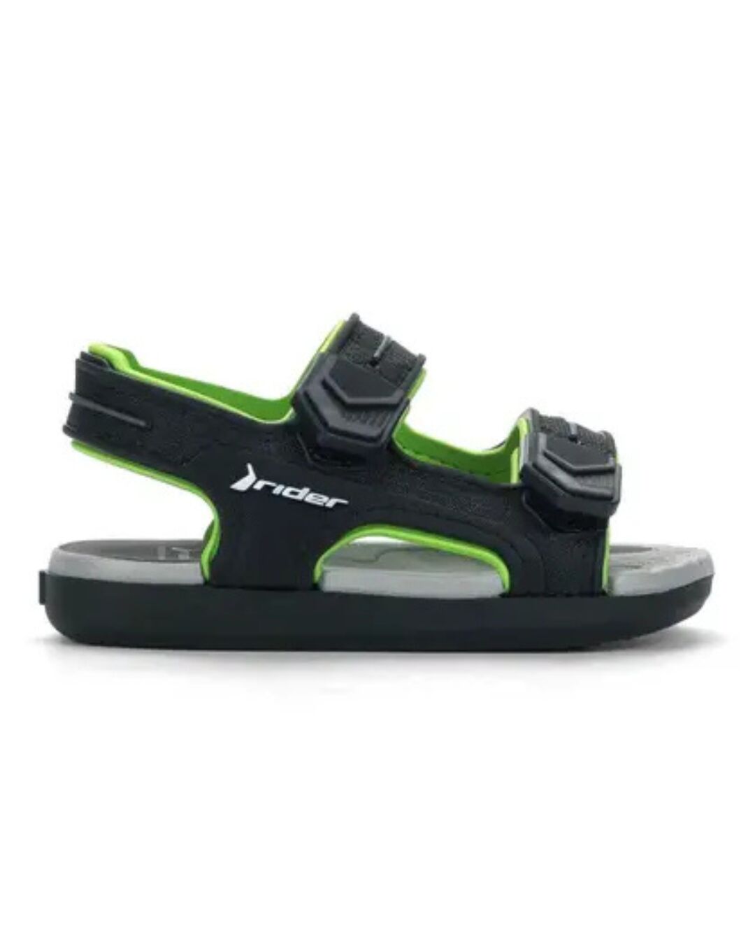Sandália Rider R Line Baby Preto/Verde/Cinza 12527