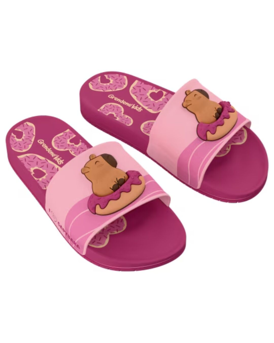 Chinelo Slide Menina Capivara Rosa 23454