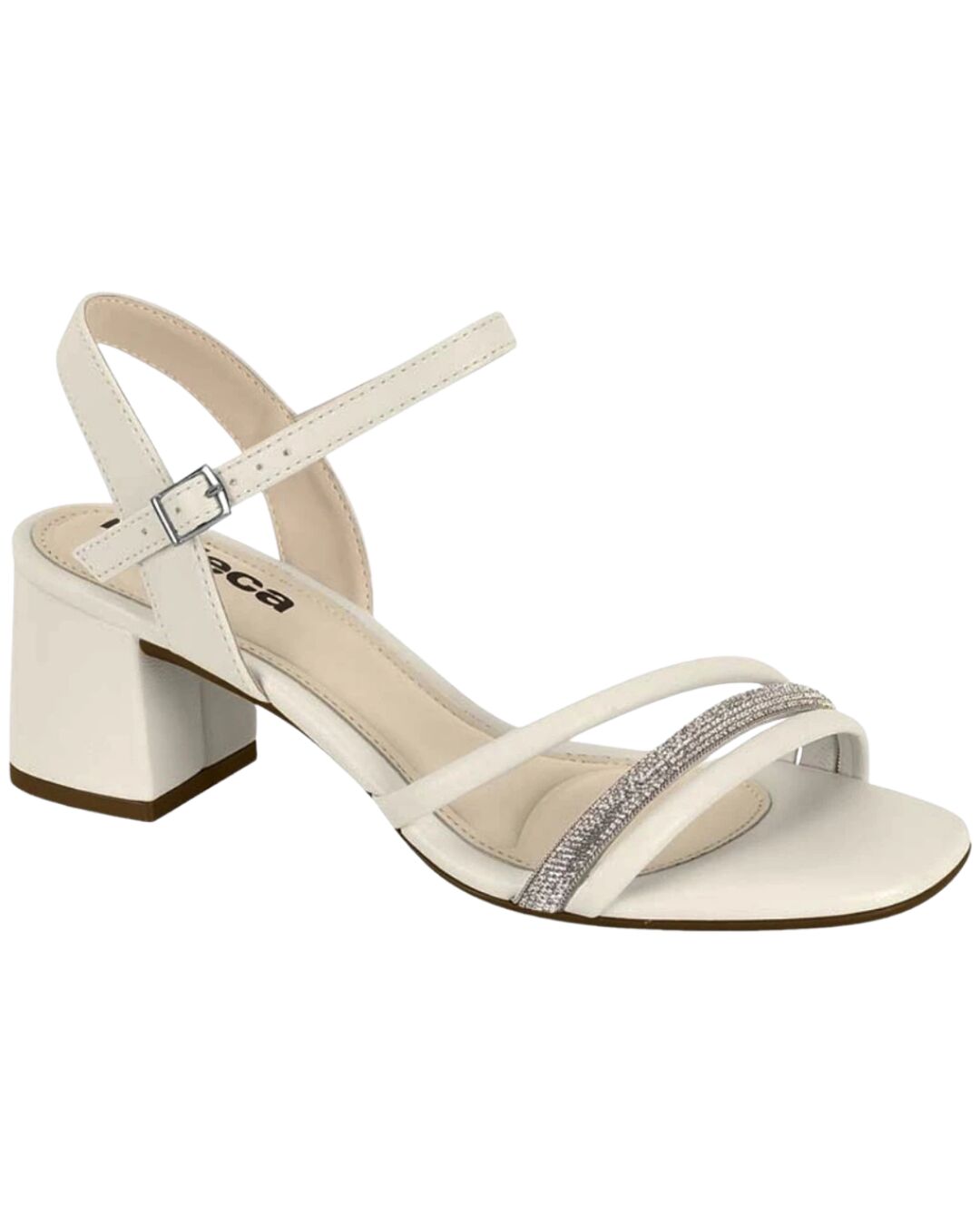 Sandália Feminina Moleca Salto Bloco 3 Tiras com Strass 5496.113