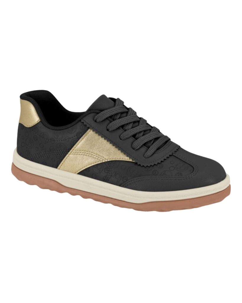 Tênis Beira Rio Solado Bicolor Preto/Dourado 4333.202