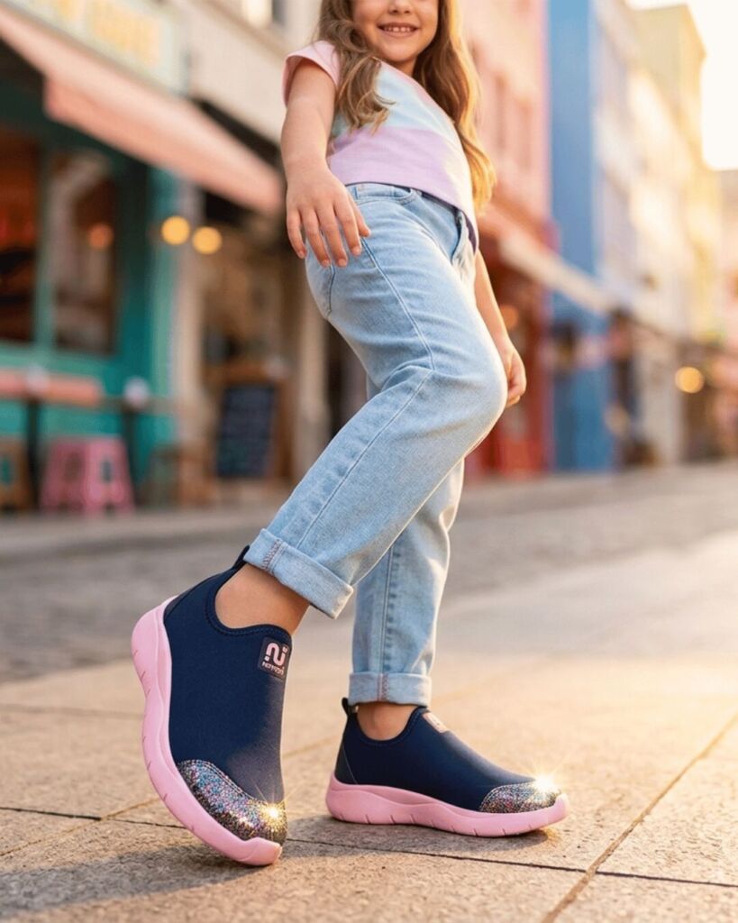 Tênis Infantil Menina Confortável Novopé 80001016 Slip On Glitter
