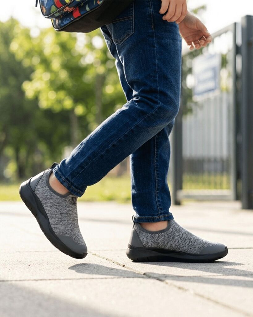 Tênis Infantil Menino Confortável Novopé 80001016 Slip On Mescla Cinza Nero