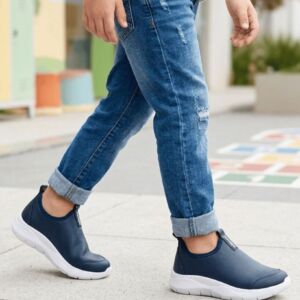 Tênis Infantil Menino Casual Novopé 80001026 Slip On Napa Marinho Conforto