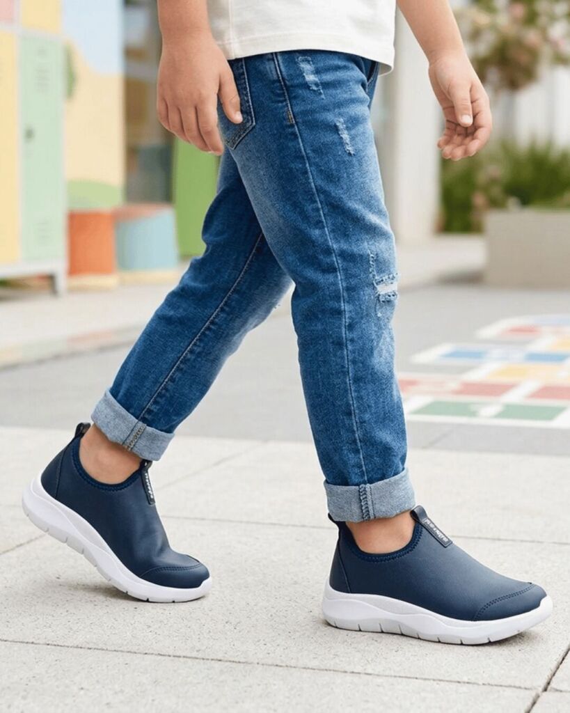 Tênis Infantil Menino Casual Novopé 80001026 Slip On Napa Marinho Conforto